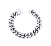 ChainsHouse Esclava Robusta Pulsera Cierre Oculto, 12 mm 23 cm Platino