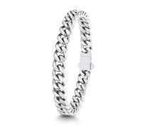 ChainsHouse Esclava Robusta Pulsera Cierre Oculto, 7 mm 23 cm Platino