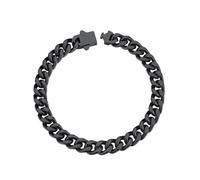 ChainsHouse Pulsera Hombre Acero Inoxidable Negro, Esclava 7 mm 19 cm