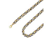 ChainsPro Collar Bizantino Hombre Acero Cadenas Cuello Bizantinas para Hombres 66cm Largo 6mm Ancho