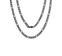 ChainsPro Collar de acero inoxidable, 4 mm cadena collar hombre plata/oro/negro largo 46 cm/51 cm/55 cm/61 cm/66 cm/71 cm/76 cm, collar Figaro hombre niño Necklace for Men, ideas regalo, 55cm,