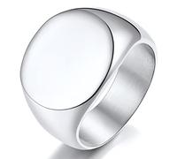 ChainsProMax Can Custom - Anillo con sello para mujer, acero inoxidable, chapado en oro, negro, caja de regalo, Metal, desconocido