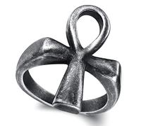 ChainsProMax Can Engrave - Anillo Ankh de acero inoxidable para hombre, joyería egipcia de Key of Life, tamaño 7-14, chapado en oro/caja de regalo de envío negro, Metal, no conocido