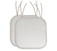 Chair Cushion Memory Foam Pads with Ties Honeycomb Pattern Slip Non Skid Rubber Back Rounded Square 16"" x 16"" Seat Cover