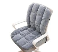 Chair Cushion Plush with Ties, Dorm Chair Cushion, Chair Cushions for Dorm Desk Chair, Chair Cushion Soft Seat Cushion, Soft Seat Cushion with Removable (Light Gray-Checkered)