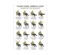 Chair Exercises for Seniors Low Impact Full Body Workout Chart Core Arms Legs Canvas Wall Art Poster for Home Gym Decor(Unframed,16x24inch(40x60cm))