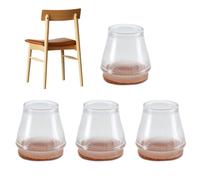 Chair Leg Protectors - Silicone Felt Pads Covers Sliders | 4pcs Chair Leg Caps Floor Protectors for Hardwood Floors Chairs Home Office Dining Room Anti Scratch Noise Protection