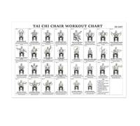 Chair Workout Chart - 45cm Seated Fitness | Paper Senior Exercise Guide, 30-Day Yoga Wall Art For Home Gym Studio Yoga Break Area Bedroom Office Stretching Routine Visual Instructional Poster