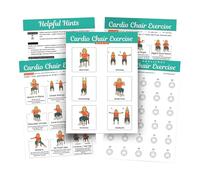 Chair Yoga Chart, Illustrated Workout Guide, Laminated Tool With Sturdy Build, Exercise Device With Sturdy Finish, Fitness Accessory, Training Assist For Adults Morning Working Travel Strength Weight