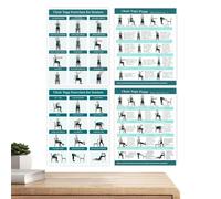 Chair Yoga Chart, Seated Exercise Poster Set, 10x8 Inches Workout Guide, Illustrated Fitness Cards, Mobility Stretch Sheets, Flexibility Training Pack for Seniors, Beginners, Gym, Office, Bedroom Use