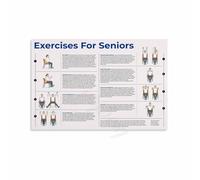 Chair Yoga Exercises for Seniors Poster Seated Stretching Guide Gentle Fitness Mobility Workout Wall Art Therapy Room Home Decor(Unframed,16x24inch(40x60cm))