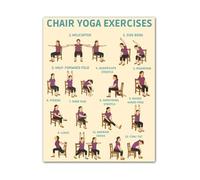 Chair Yoga for Seniors Over 60 - Gentle Seated Exercises Poster for Balance & Flexibility, Safe Senior Fitness Wall Art for Home, Therapy Room (Framed,16x24inch(40x60cm))