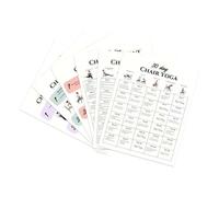 Chair Yoga - Tabla de entrenamiento de 30 días (6 piezas) | Juego de pósteres de papel para yoga | Silla para principiantes, plan de entrenamiento de yoga para rutina matutina, viajes, oficina