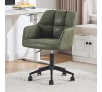 chairus Silla Escritorio de Cuero PU Silla de Oficina Moderna Altura Ajustable, Silla Computadora Ocio con Ruedas para Recepción/Despacho, Verde