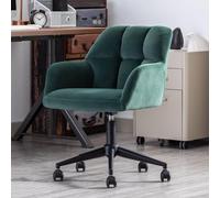 chairus Silla Escritorio de Terciopelo Silla de Oficina Moderna Altura Ajustable, Silla Computadora Ocio con Ruedas para Recepción/Despacho, Verde