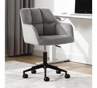 chairus Silla Escritorio de Terciopelo Silla de Oficina Moderna Altura Ajustable, Silla Computadora Ocio con Ruedas para Recepción/Despacho, Gris