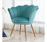chairus Sillón Lounge de Terciopelo Silla de Salón Elegante,Silla Ocio con Patas de Metal Chapadas en Oro Sillón Pequeño Moderno para Dormitorio/Tocador/Recepción,Verde Claro
