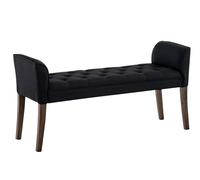Chaise longue cleopatra tapizado en tela simil cuero negro 43x128x64 cm
