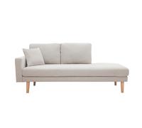 Chaise longue de tejido efecto aterciopelado texturizado beige 190 cm BERTILLE