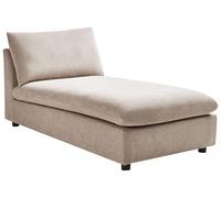 Chaise Longue Elegante tapicería de poliéster sin Brazos Muebles de Sala de Estar Gris Pardo Vizille