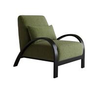 Chaise Longue Individual, Poltrona Sala con Brazos, Sillon Individual para Sala de Estar, Dormitorios, Esquinas o Rincones de Lectura(Green)