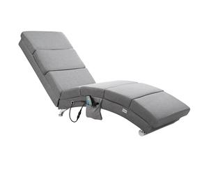 Chaise longue Londres gris función masaje y calefacción