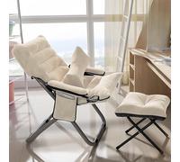 Chaise Longue reclinable portátil, ligera, plegable, silla de lectura, tapizada, para sala de estar y dormitorio, ahorro de espacio, versátil y elegante