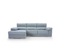 Chaise longue xl con arcón noemi izquierda 4 plazas azul claro