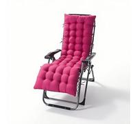 Chaise Loun - Sillón de espuma viscoelástica, almohadilla reclinable acolchada gruesa con lazos, tela suave para exteriores/interiores/playas/camping, color rojo rosa, 49.2 x 18.9 x 3.1 pulgadas