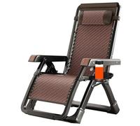 Chaise Lounge Chair Plegable Sillones reclinables de Malla de Acero Ajustables Beach Deck Lawn Camping Patio Sillón Plegable con portavasos Bandejas y Almohadas Sillón reclinable Sillas de j