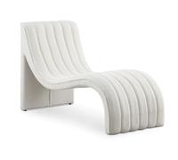 Chaise Lounge de Forro Polar Esponjoso, Silla Decorativa sin Brazos con Canal Curvo, sofá Cama Individual for Dormitorio, Sala de Estar(A)