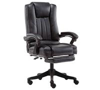 Chaise Silla de Oficina con reposapiés, Oficina en casa PC Escritorio Computer Racing Ejecutivo Silla Ejecutiva, Ergonómica Giratoria Silla de Cuero Inclinable de 145° Ajustable con Cojín De