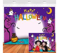 CHAIYA 7 x 1,5 m Halloween telón de fondo de dibujos animados Halloween foto telón de fondo de calabaza luna fotografía telones de fondo feliz Halloween fiesta decoración pastel mesa Banner CY-137