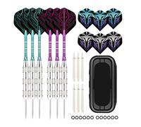 CHAKAE 1 juego de dardos profesionales con punta de acero con funda de transporte, ejes de aluminio, juego de agujas de dardos de metal para juego de diana profesional de metal para diana