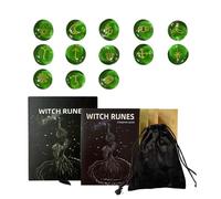 CHAKAE 13 Piezas Vidrio Runas Piedra Gémica Grabada Runas Meditaciones Piedra Bolsillo Regalo Brujas para Mujeres con Instrucción Y Terciopelo