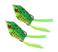 CHAKAE 2 Piezas Ranas Simuladas Señuelos Pesca con Gancho Topwater Cebos Pesca Suave Señuelos Artificiales Cebos Tubo Suave Ranas Simuladas con Gancho