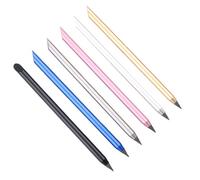 CHAKAE 6 bolígrafos borrables eternos con punta de goma para pantalla táctil, punta de metal, sin tinta, reutilizable, sin tinta