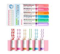 CHAKAE 6 marcadores de curvas multicolor para estudiantes, profesores, herramientas de escritura vibrantes y suaves, bolígrafos esenciales para manualidades