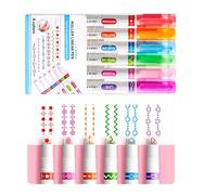 CHAKAE 6 marcadores de curvas multicolor para estudiantes, profesores, herramientas de escritura vibrantes y suaves, bolígrafos esenciales para manualidades