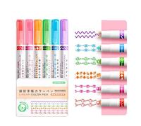 CHAKAE 6 marcadores de curvas multicolor para estudiantes, profesores, herramientas de escritura vibrantes y suaves, bolígrafos esenciales para manualidades