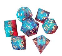 CHAKAE 7pcs Durabilidad Cubo Color Mixto Conjunto Cubos Poliédricos para Los Jugadores Mejora Experiencia Juego para Los Juegos rol Juego Dinámicos