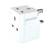 CHAKAE Adaptador de Enchufe Triple de 3 vías, enchufes múltiples, Adaptador de enchufes de extensión, Reino Unido, 3 Extensiones de Enchufe con Pines, Extensor de Potencia de 250V y 13 amperios