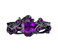CHAKAE Anillos De Boda De Femenina En Estilos Baroques Con Acento Negra Y Robustos Materiales Aleación Usuarios Gémicos Púrpura Anillo Boda Piezas
