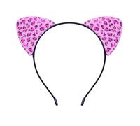 CHAKAE Animal Pattern Gats Band De La Oreja Para La Niña Partido De Fiesta Cumpleaños Niña Propiedades Del Juego Roleplay Props Para Evento Del Tema Tema LEOPARD DADA ASIGNA