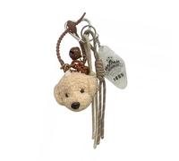 CHAKAE Cartoon Bear Dog Keychain Plush Bolsa Juguete Soft Pacios Accesorios Soft Pacios Partido Clave Party Para Estudiante Regalo Amante Los Perros Bear