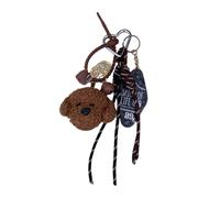 CHAKAE Cartoon Bear Dog Keychain Plush Bolsa Juguete Soft Pacios Accesorios Soft Pacios Partido Clave Party Para Estudiante Regalo Amante Los Perros Bear