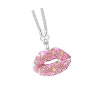 CHAKAE Colgante de cristal de labios para interior de coche, con vista trasera, decoración elegante para colgar en el auto, para mujer