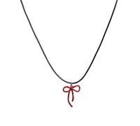 CHAKAE Collar con colgante de lazo a la moda, collar con lazo vibrante, elegante y apilable, accesorio para mujer, resistente a la decoloración, talla única, como se describe, como se describe