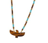 CHAKAE Collar único de cuentas hecho a mano, accesorio artístico con colgante de pájaro, adecuado para el uso diario o varias ocasiones, collar coleccionable hecho a mano, talla única, como se