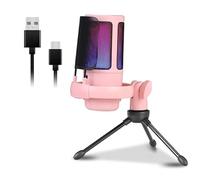 CHAKAE Condensador de micrófono USB con iluminación y silencio táctil de 30 Hz a 18 KHz para PC, portátil, micrófono de juego para transmisión y podcasting